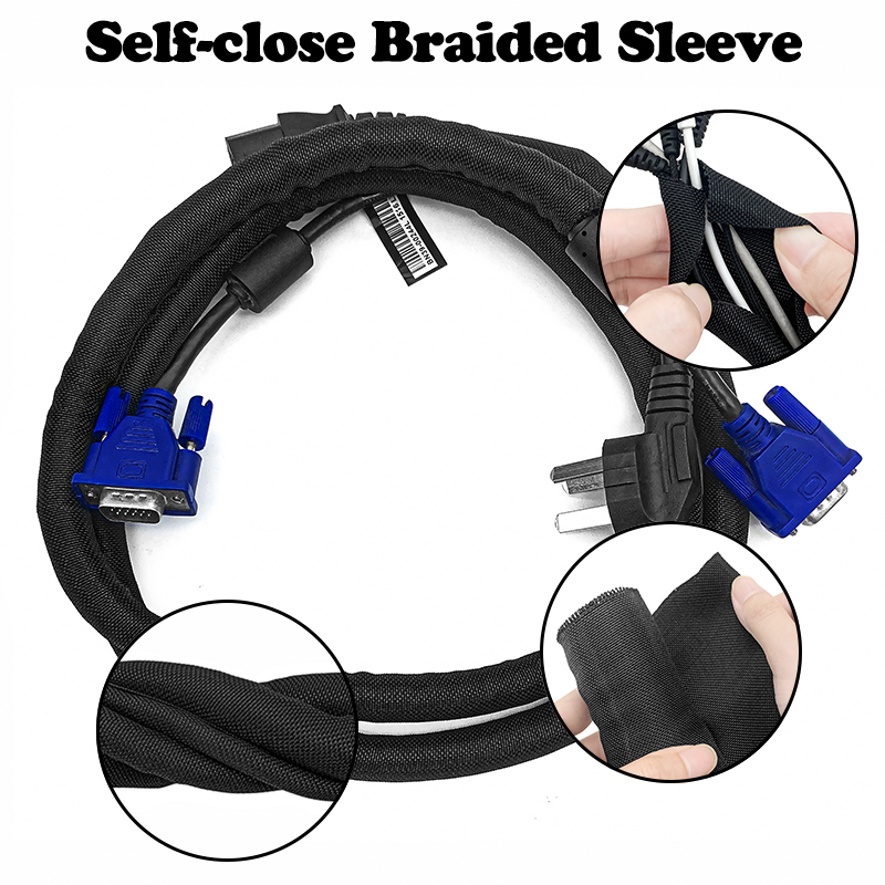 Cable Sleeve Braided - 5/10 m selbstschließende geflochtene PET-Hülse, selbstgeschlossener