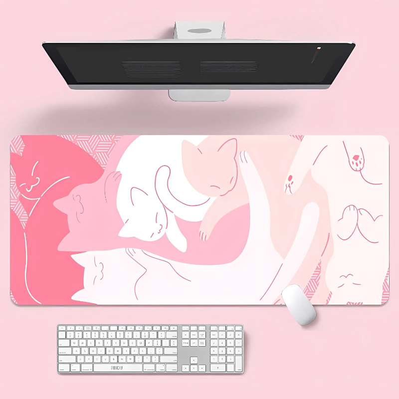 Gaming Accessories Very - Kawaii Pink Cat großes Mauspad, süßes
