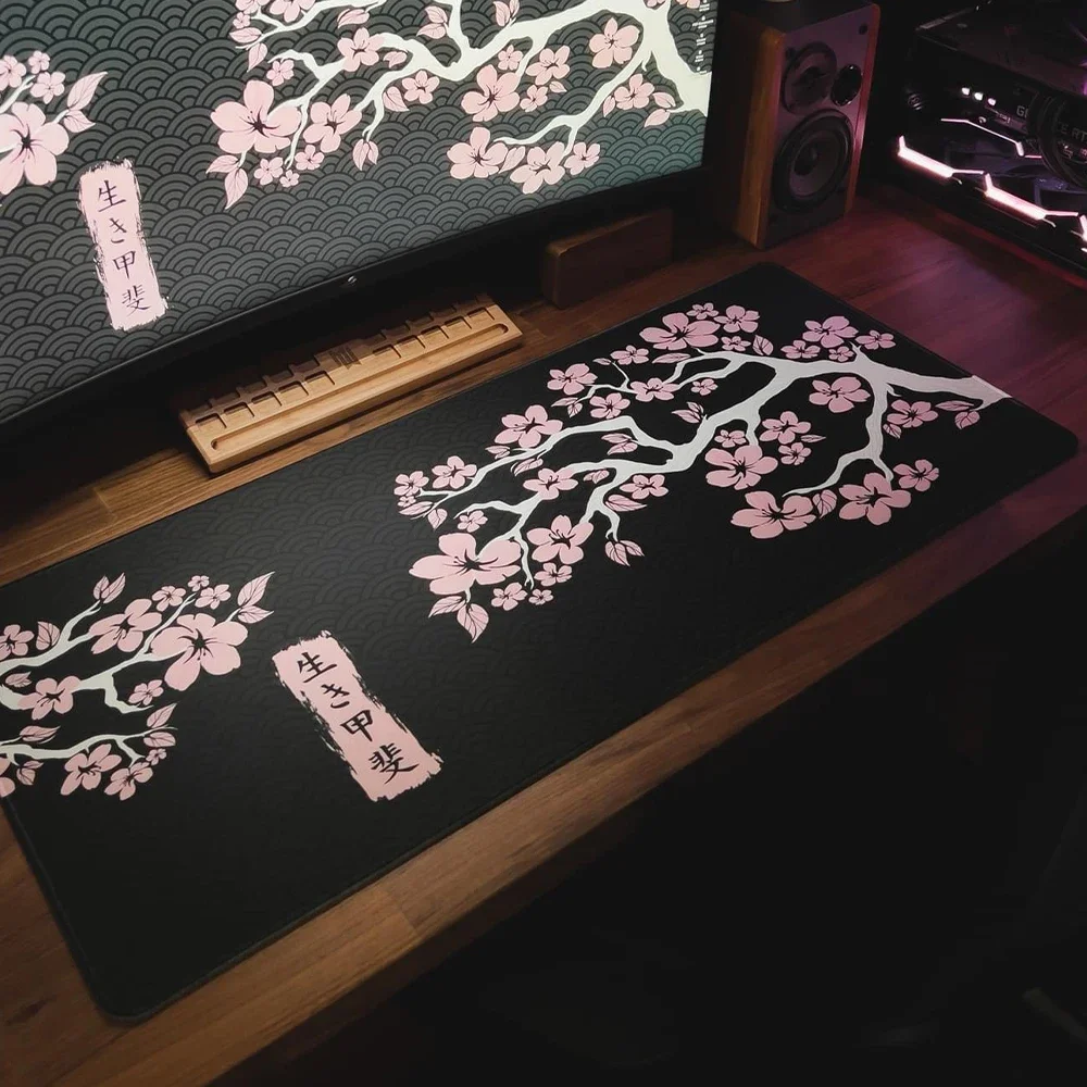 Gaming Accessories White - Japan Sakura Mousepad Kawaii Schwarz und