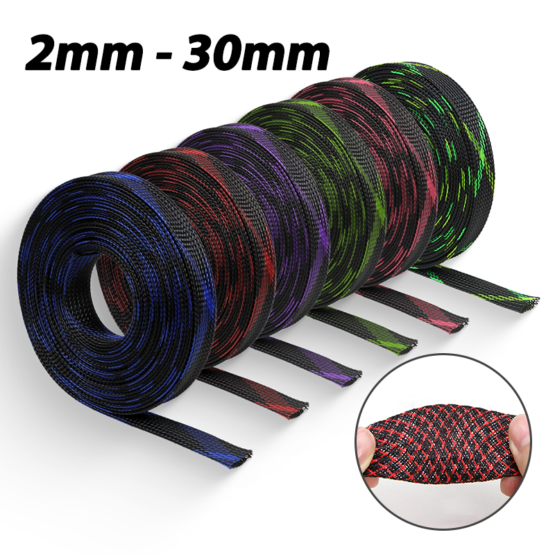 Cable Sleeve Braided - 5M PET Isolierter Kabelmantel 2 4
