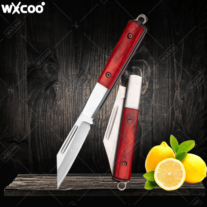 Gaming Kitchen Accessories - Edelstahl-Taschenmesser, Obstmesser mit Palisandergriff, multifunktionales Küchen-Klappmesser
