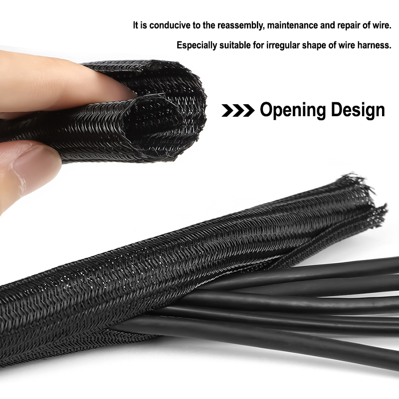 2/10 m schwarze, selbstschließ – Cable Sleeve Braided Bewertung und Preis